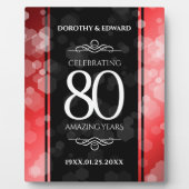 Elegant 80th Ruby Wedding Jubileum Celebration Fotoplaat (Voorkant)