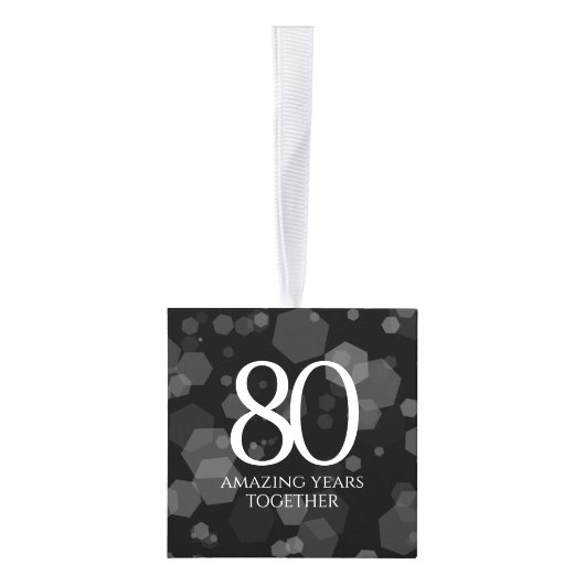Elegant 80th Ruby Wedding Jubileum Celebration Kubus Ornament (Rechts)