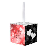 Elegant 80th Ruby Wedding Jubileum Celebration Kubus Ornament (Achter hoekig)