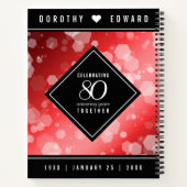 Elegant 80th Ruby Wedding Jubileum Celebration Notitieboek (Achterkant)
