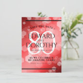 Elegant 80th Ruby Wedding Jubileum Celebration Save The Date (Staand voorkant)