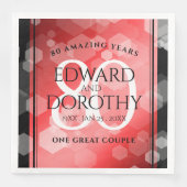 Elegant 80th Ruby Wedding Jubileum Celebration Servet (Voorkant)