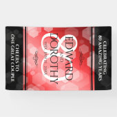 Elegant 80th Ruby Wedding Jubileum Celebration Spandoek (Horizontaal)
