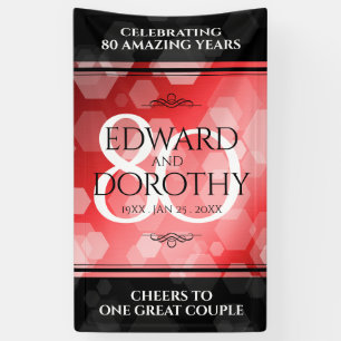 Elegant 80th Ruby Wedding Jubileum Celebration Spandoek