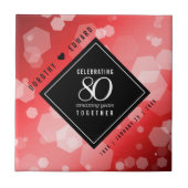 Elegant 80th Ruby Wedding Jubileum Celebration Tegeltje (Voorkant)