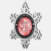 Elegant 80th Ruby Wedding Jubileum Celebration Tin Sneeuwvlok Ornament (Rechts)