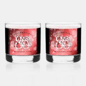 Elegant 80th Ruby Wedding Jubileum Celebration Whisky Glas (Voorkant)