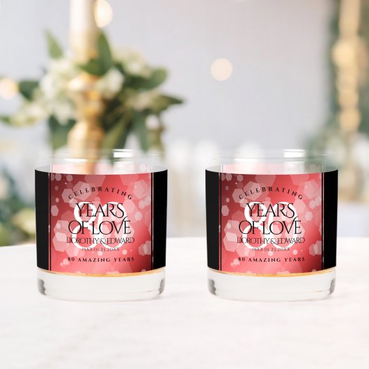 Elegant 80th Ruby Wedding Jubileum Celebration Whisky Glas (Insitu (Huwelijk))
