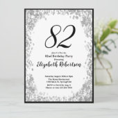 Elegant 82nd Birthday Invitation For Her in Silver (Debout devant)