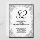 Elegant 82nd Birthday Invitation For Her in Silver (Devant)