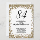 Elegant 84th Birthday Invitation For Her in Gold (Devant)