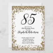 Elegant 85th Birthday Invitation For Her in Gold (Devant)
