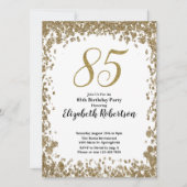 Elegant 85th Birthday Invitation For Her in Gold (Devant)