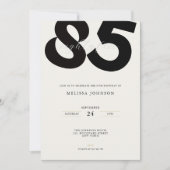 Elegant 85th Birthday Invitation - Minimal Style Kaart (Voorkant)