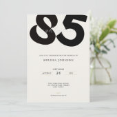 Elegant 85th Birthday Invitation - Minimal Style Kaart (Staand voorkant)