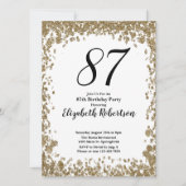Elegant 87th Birthday Invitation For Her in Gold (Devant)