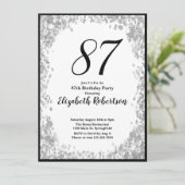 Elegant 87th Birthday Invitation For Her in Silver (Debout devant)