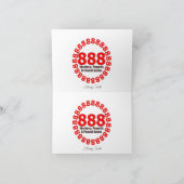 Elegant 888 engelnummer bedankkaart (Binnen)