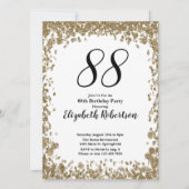 Elegant 88th Birthday Invitation For Her in Gold (Devant)