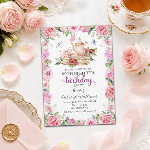 Elegant 89e verjaardag High Tea Feestje Kaart