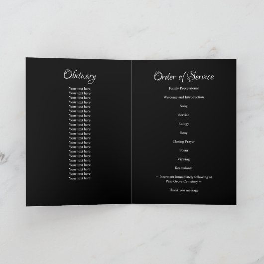 Elegant 8 Photo Loving Memory Memorial Funeral Programma (Binnen)