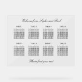 Élégant 8 Tableau de siège Symbole acrylique (Recto)