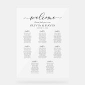 Elegant 8 Tables Welcome Acrylic Seating Chart (Recto)