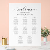 Elegant 8 Tables Welcome Acrylic Seating Chart (Mariage)