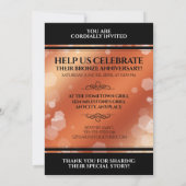 Elegant 8e 32e Bronzen Huwelijksjubileum Kaart (Achterkant)