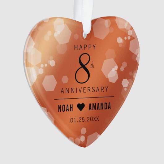 Élégant 8e anniversaire Mariage de bronze acryliqu (devant)