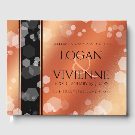 Elegant 8e Jubileum uit de Bronze Wedding Gastenboek (Voorkant)