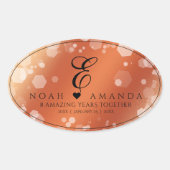 Elegant 8e Jubileum uit de Bronze Wedding Ovale Sticker (Voorkant)