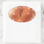 Elegant 8e Jubileum uit de Bronze Wedding Ovale Sticker (Tas)