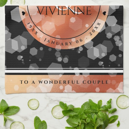 Elegant 8e Jubileum uit de Bronze Wedding Theedoek (Gevouwen)