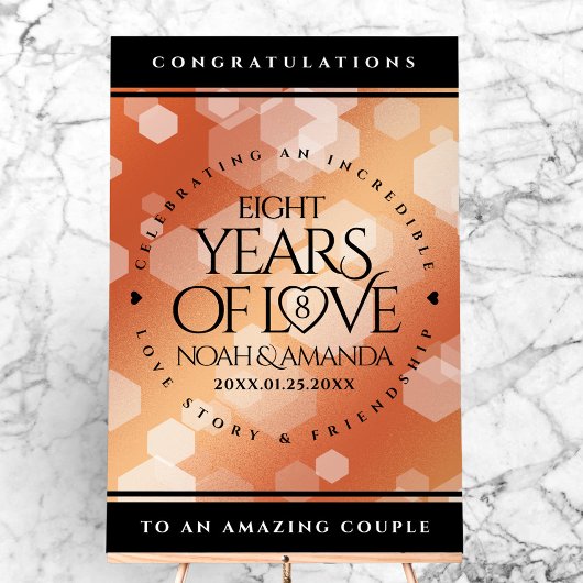 Élégant 8ème anniversaire de Mariage de bronze