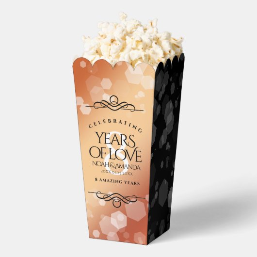 Elegant 8th Bronze Wedding Jubileum Bedankdoosjes (Popped)