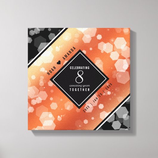 Elegant 8th Bronze Wedding Jubileum Canvas Afdruk (Voorkant)