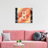 Elegant 8th Bronze Wedding Jubileum Celebration Canvas Afdruk (Insitu (Woonkamer))
