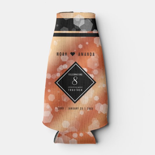 Elegant 8th Bronze Wedding Jubileum Celebration Flesjeskoeler (Voorkant)