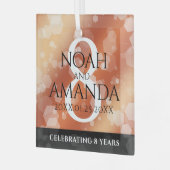 Elegant 8th Bronze Wedding Jubileum Celebration Glas Ornament (Voorkant links)