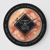 Elegant 8th Bronze Wedding Jubileum Celebration Grote Klok (Voorkant)