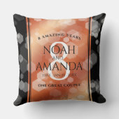 Elegant 8th Bronze Wedding Jubileum Celebration Kussen (Achterkant)