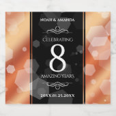 Elegant 8th Bronze Wedding Jubileum Celebration Likeurfles Etiket (Enkel label)