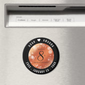 Elegant 8th Bronze Wedding Jubileum Celebration Magneet (Insitu (Vaatwasser))