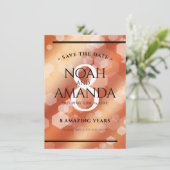 Elegant 8th Bronze Wedding Jubileum Celebration Save The Date (Staand voorkant)