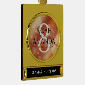 Elegant 8th Bronze Wedding Jubileum Celebration Verguld Banner Ornament (Rechts)