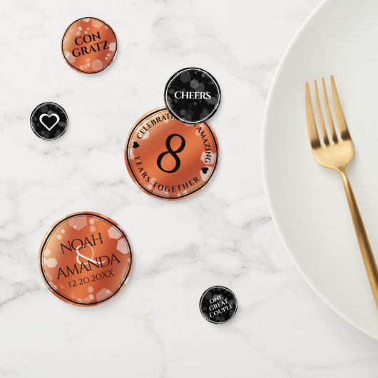 Elegant 8th Bronze Wedding Jubileum Confetti (Groep)