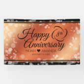 Elegant 8th Bronze Wedding Jubileum Spandoek (Horizontaal)