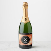 Elegant 8th Bronze Wedding Jubileum Sparkling Wijnetiket (Voorkant)