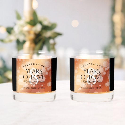 Elegant 8th Bronze Wedding Jubileum Whisky Glas (Insitu (Huwelijk))